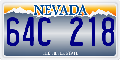 NV license plate 64C218