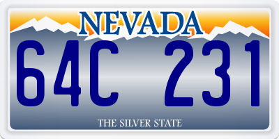 NV license plate 64C231