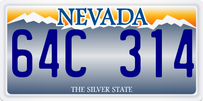 NV license plate 64C314