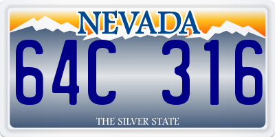 NV license plate 64C316