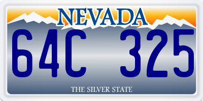 NV license plate 64C325