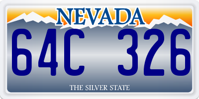 NV license plate 64C326