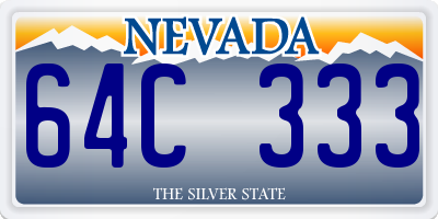 NV license plate 64C333