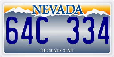 NV license plate 64C334