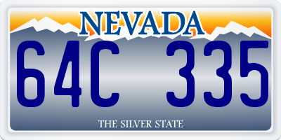 NV license plate 64C335