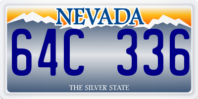 NV license plate 64C336