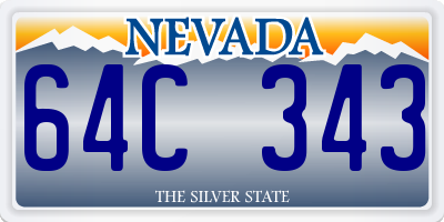 NV license plate 64C343