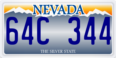 NV license plate 64C344