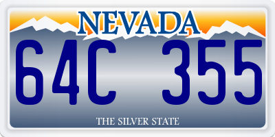 NV license plate 64C355
