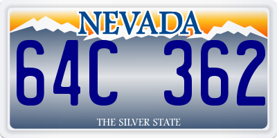 NV license plate 64C362