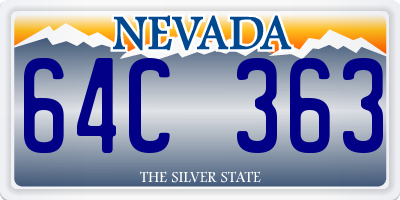 NV license plate 64C363