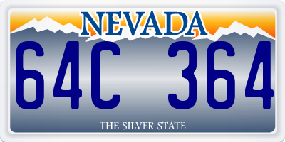 NV license plate 64C364