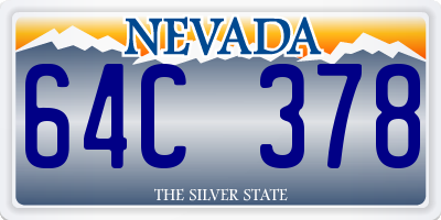 NV license plate 64C378