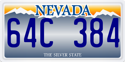NV license plate 64C384