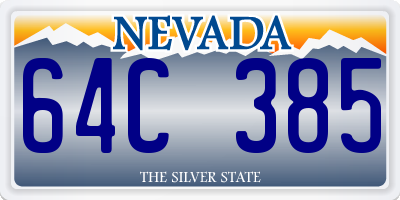 NV license plate 64C385