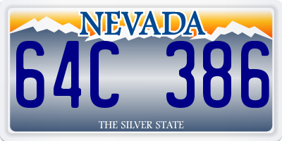 NV license plate 64C386