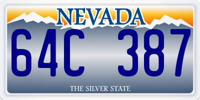 NV license plate 64C387