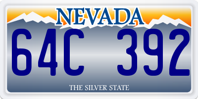 NV license plate 64C392