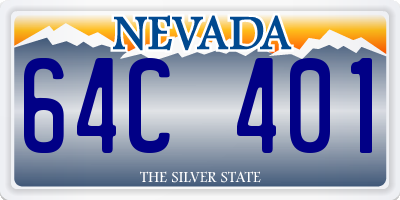 NV license plate 64C401
