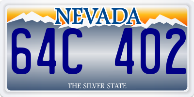 NV license plate 64C402