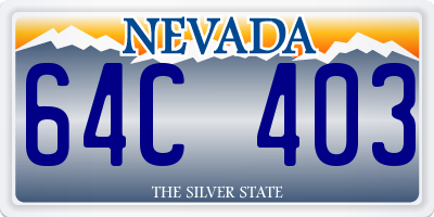 NV license plate 64C403