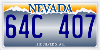 NV license plate 64C407