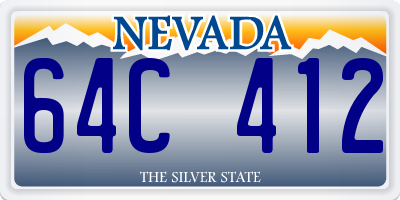 NV license plate 64C412