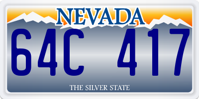 NV license plate 64C417