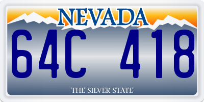 NV license plate 64C418