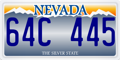 NV license plate 64C445