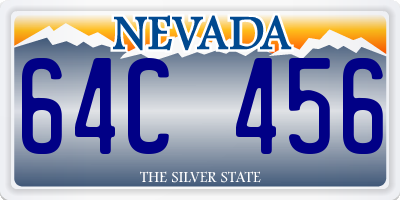 NV license plate 64C456