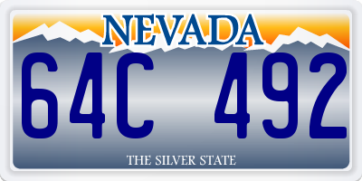 NV license plate 64C492