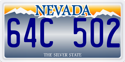 NV license plate 64C502