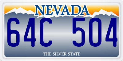 NV license plate 64C504