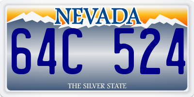 NV license plate 64C524