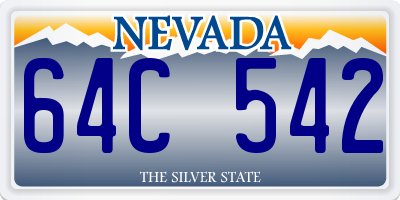 NV license plate 64C542