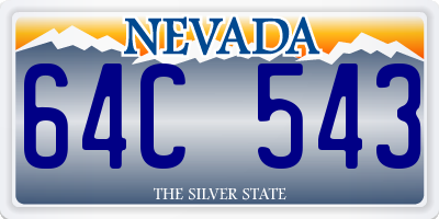 NV license plate 64C543