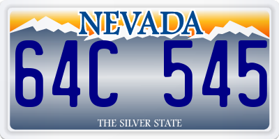 NV license plate 64C545