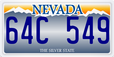 NV license plate 64C549