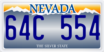 NV license plate 64C554