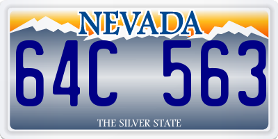 NV license plate 64C563