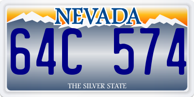 NV license plate 64C574