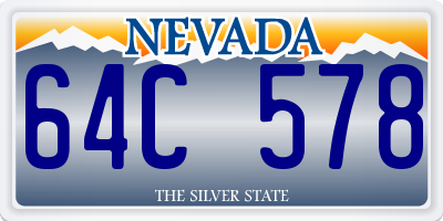 NV license plate 64C578