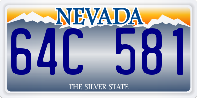 NV license plate 64C581