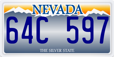 NV license plate 64C597