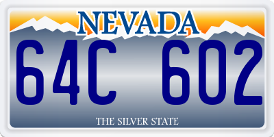 NV license plate 64C602
