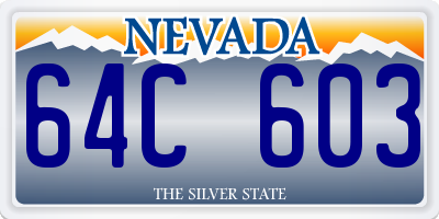NV license plate 64C603