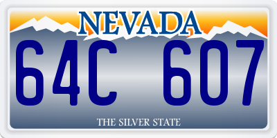 NV license plate 64C607