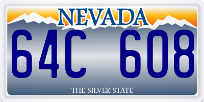 NV license plate 64C608