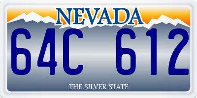 NV license plate 64C612